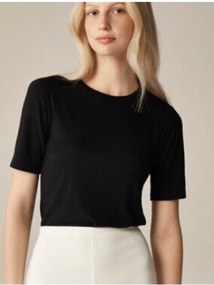 Nwot J. Crew Black Perfect Fit Short-Crewneck Top. M